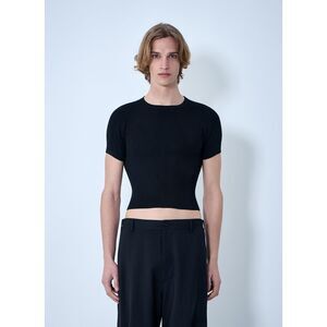 Rier Men Ribbed Knit Cropped Top